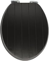 AQUALONA Premium Tongue and Groove Soft Close Toilet Seat Black