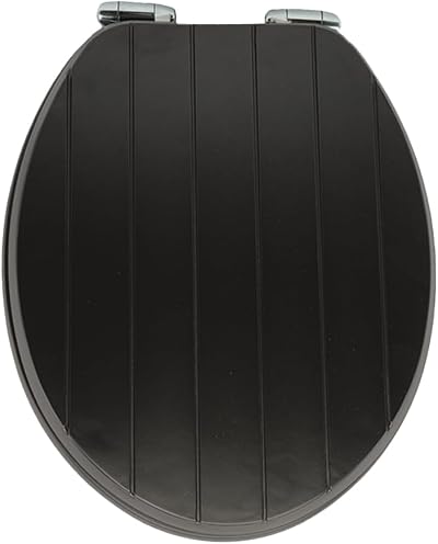 AQUALONA Premium Tongue and Groove Soft Close Toilet Seat Black
