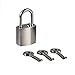 Mini Metal Lock - Zinc Replacement Pad-Lock with 3 Keys, Squere, Mirror Glossy, Sliver (2 Sets)