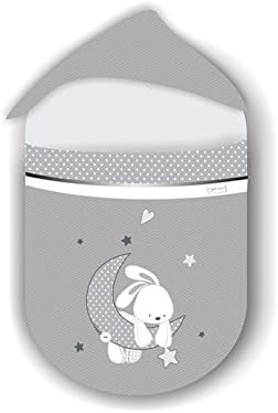 Pirulos 39013120 – Sleeping Bag Group 0, Moon Design, Cotton, 51 x 64 cm, White and Grey