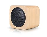AVWOO wood bluetooth speaker with fm radio, supportmp3 player aux portable wireless speaker built in 1200mah rechargable battery suitable for cell phone, pc, tablet.