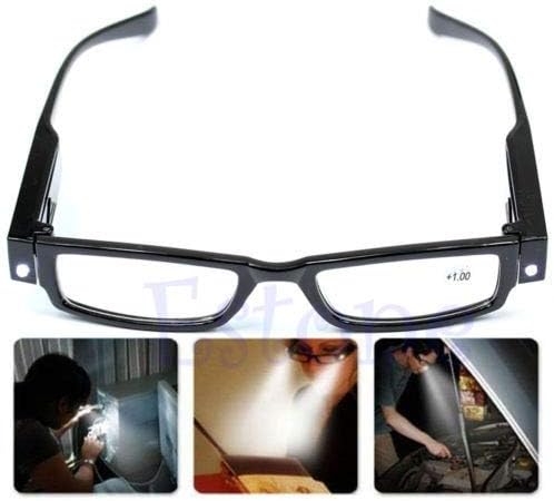 Hansel Multi Strength LED Reading Glasses Eyeglass Spectacle Diopter Magnifier Light UP(+300)