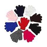 FoMann Kids Magic Gloves Children Knit Gloves Wholesale 12 Pairs(2 to 6 years) (Rainbow-Assorted)