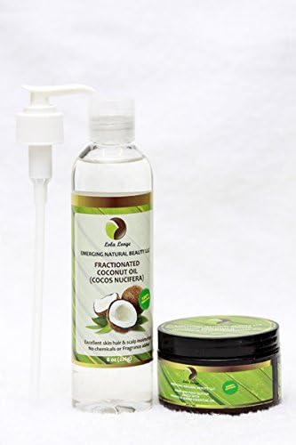 Bundle Fractionated Coconut Oil and Whipped Shea Body Butter Made with Shea Butter, Cocoa Butter, Orange and Lemon oil, Argan Oil, Moringa Oil, Baobab Oil.