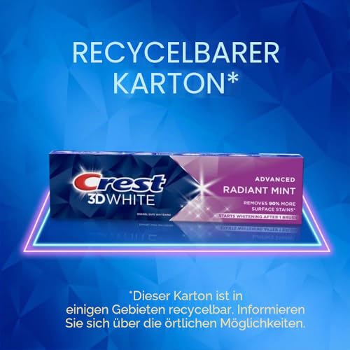Crest 3D White Radiant Mint Toothpaste 107g (Pack of 3)