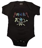 Kiditude Metallica Crayon Baby Romper Bodysuit, Black (24 Months)