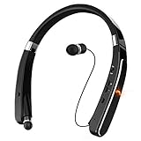 Bluetooth Headphones, Dostyle Wireless Bluetooth Headphones [30 Hours Playtime] Neckband Bluetooth Headset with Mic & Retractable Design Compatible for X/8/XS Plus Samsung Galaxy S9 S10 (Black)