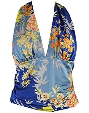 Women's Marilyn Sakura Floral Halter Top Medium XL