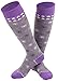 LULLABY KIDS Snow Ski Socks Lightweight Full Terry Warm Skiing Socks Toddler Snow Socks Merino Wool Socks Toddler, Blizzard Purple, 3-5 Years
