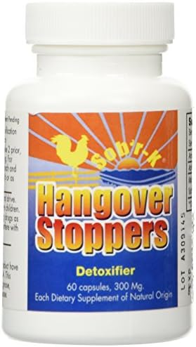 HangoverStopper Hangover Pills with Free 6 count pack. Sob'r-K Hangover Remedy Made Exclusively in the USA with 100% Medical Grade Super Activated Carbon (1 Bottle, 60 Capsules, 300mg Each.)