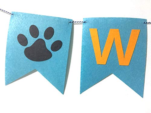 Alemon Woof Dog Birthday Party Banner Garland Paw Pet Birthday Decoration Supplies