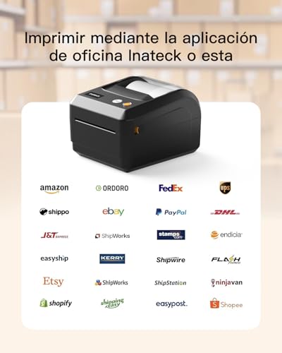 Inateck Wireless Thermal Label Printer with Transparent Paper Compartment (4x6), Compatible with iPhone, Android, iPad, Windows, macOS, Chrome and USPS, Black