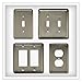 Franklin BrassW10249V-SN-C Stamped Steel Round Single Duplex Outlet Wall Plate / Switch Plate / Cover, Satin Nickel, 3-Pack