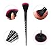 DOITOP 10Pcs Make Up Brushes Black Foundation Eyebrow Eyeliner Blush Cosmetic Concealer Brushes Super Soft Hair (black and red hair)