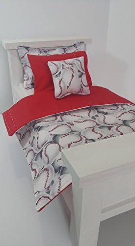 18" Doll Bedding For Boy Dolls, Baseball Doll Bedding Made to Fit American Girl Dolls