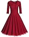MUXXN Women's 1950s Vintage 3/4 Sleeve Fit and Flare Cocktail Formal Rockabilly Swing Dress