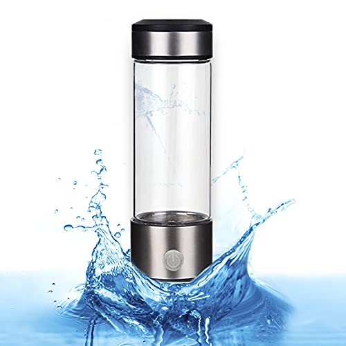Nvey Eco Hydrogenated Water Bottle Generator High Content Hydrogen Rich Portable USB Charging – Capacity 450 ml Anti-Oxidant Anti-Aging – Thermos Glass Cup Easy to Use