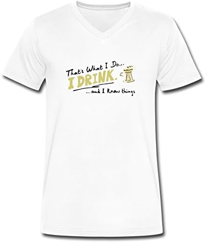 Tracy Men's I Drink &amp; I Know Things White Cotton T-Shirt(XXXL)