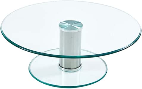 Plato Giratorio Lazy Susan De Vidrio De 2 Capas, Platos De Servicio