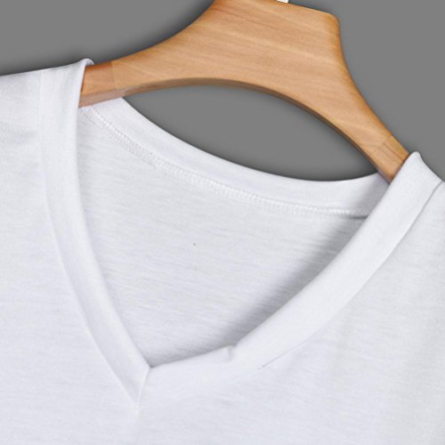 Women Summer Tops,Todaies Women Short Sleeve Tops V-Neck Irregular Hem Tops Loose Casual Tee T-Shirt Tops (XL, White)