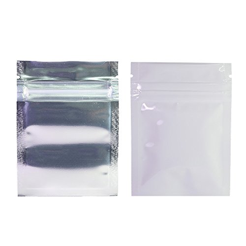 Click Here to See More Images 100PCS Clear/Silver/White Mylar Flat Small Mini Sample Size Ziplock Bags 6.5x9cm (2.5x3.5