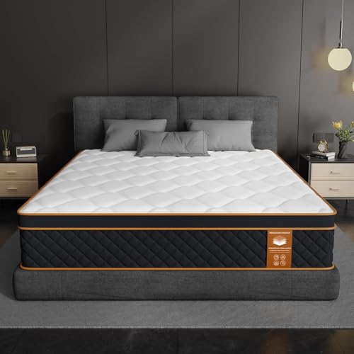 Qabefy Matratze 150x190 cm Höhe 25cm, 7-Zonen Federkernmatratze, Härtegrad H3, Orthopädische & Ergonomische Federkernmatratze mit Memory-Schaum Schich