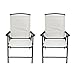SunLife Lightweight Folding Portable Chair Weatherproof Porch Patio Yard 1-Pair of Chairs with White Cushion