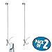 mDesign Modern Metal Long, Easy Reach Over-The-Door 4 Prong Hanging Storage Organizer Hook to Hang Jackets, Coats, Robes, Clothing, Hats, Scarves, Purses, Leashes, Towels, 24