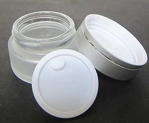 Moyishi Matte Glass 4 oz Amber Salve Jar w/ Silver Lid 4 pk