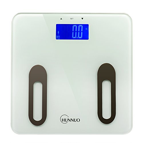 Body Fat Scale, Chunnuo Multifunction Digital Weight Scale with Body Composition Analyser - Measures Weight, Fat, Muscle, Bone, Calorie - 396lbs/180kg Weight Capacity - Tempered Glass