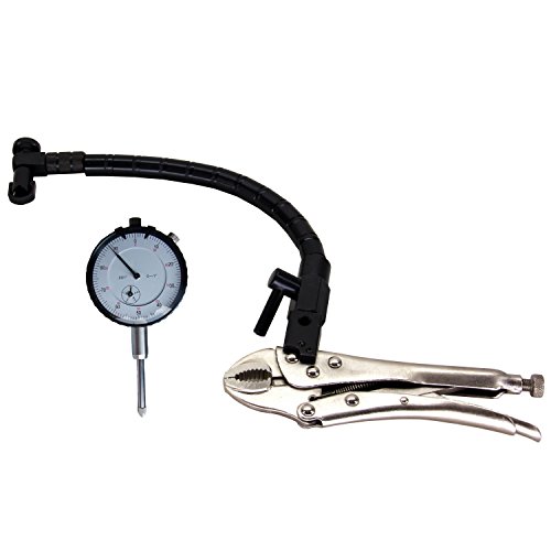 HFS 1"x0.001" DIAL INDICATOR + Flexible Arm Vise Grip locking clamp
