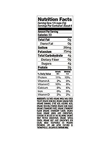 HAPPY BABY ORGANICS BABY SNACKS, GREEK YOGIS, FREEZE DRIED YOGURT & FRUIT SNACKS, GLUTEN FREE SNACK FOR BABIES 9+ MONTHS, STRAWBERRY & BANANA, 1 OUNCE