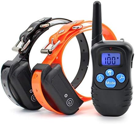 Xelparuc Dog Training Collar, 2018 Upgraded Waterproof Rechargeable 984 ft Remote Dog Shock Collar with LED Light, Beep, Vibration, Shock for Medium/Large, Behavior Aids Breed 2 Electronic Collars