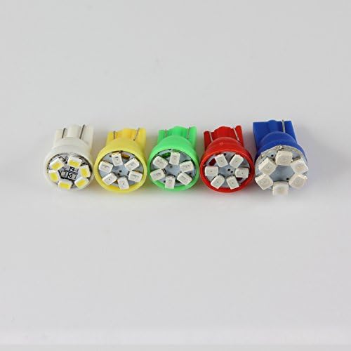 25 Mix Color 12V 6 LED 168 T10 Wedge Instrument License Panel Light Bulbs Combo