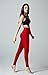 Tesla TM-FYP54-RED_Medium Yoga Pants High-Waist Leggings w Side Pockets FYP54