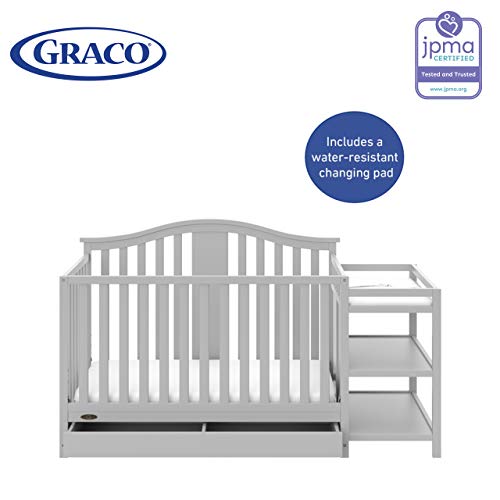 Graco Solano 5in1 Convertible Crib and Changer with Drawer (Pebble