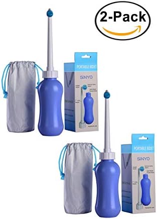 SINYO Portable Bidet, Travel Bag, Bidet On-the-Go, Handheld Bidet, Personal Hygiene Cleaning and Washing, Angled Nozzle Spray, 15.2oz (450ml) Capacity (2)