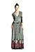 On Trend Women's Paris Bohemian 3/4 Sleeve Faux Wrap Long Maxi Resort Dress