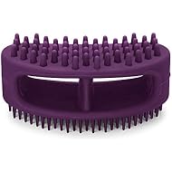 Soft Silicone Dog & Cat Grooming Brush - Pet Bath & Massage for Short or Long Hair - Slicker Shedding Hair Brush Purple