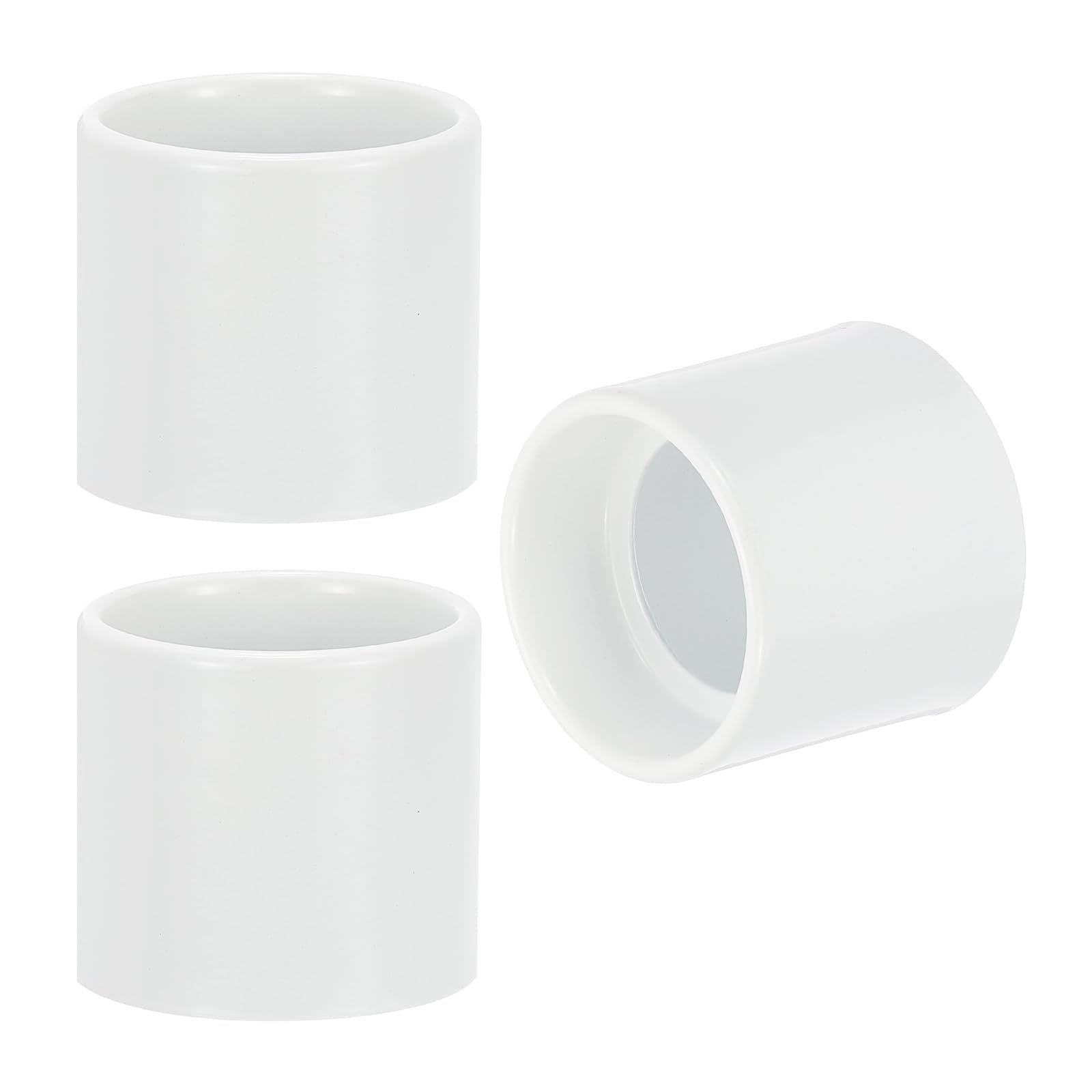 PATIKIL Light Socket Shade Ring, 3pcs E26 E27 Medium Base Metal Sockets Lock Ceramic/Porcelain Sockets with Thread Diameter 1-1/2 Inches for Hanging Lamp Holder, White 50mm / 1.97"