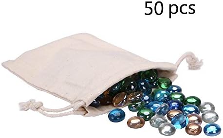 Mancala Stones 50 Pcs Replacement Glass Stones with Carrying Pouch