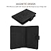 Vivefox RFID Leather Passport Holder Cover - Travel Passport Wallet Document Organizer Id Card Case (Black- 1 (with Magnet Button))