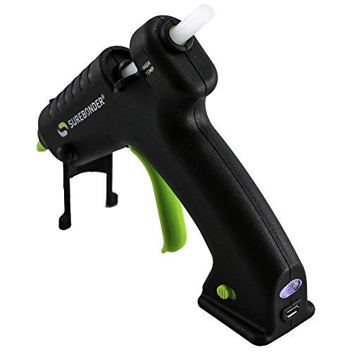 Surebonder Cordless Mini Hot Glue Gun – Battery Powered, 45 Minute Run Time, High Temp, Drip-Resistant Nozzle, Rechargeable for Crafts, Repairs, DIY Projects