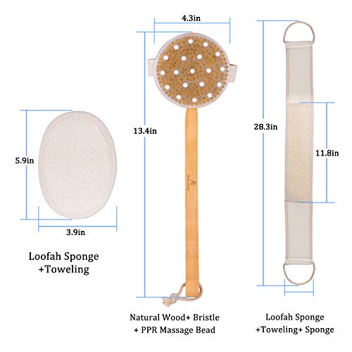 Bath Brush,Back Body Shower Brush Body Scrubber Exfoliating Brush Back Scrubber for Shower Men Women with Long Handle