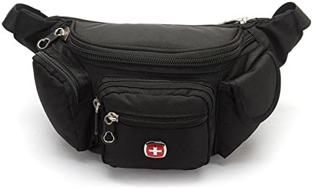 Swissgear Waist Bag,Fannypack,HipSack,Black,Waterproof,for Hiking,Running,Outdoor