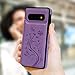 SUPWALL Compatible with Galaxy S10 Case Wallet, Case with Card Holder Embossed Butterfly Slim Folio Leather Cover Shockproof Kickstand with Credit Card Slot Protective Skin for Galaxy S10, Purple