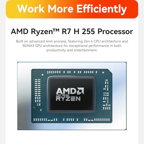 Beelink SER9 Pro Mini PC, AMD Ryzen R7 H255 (8C/16T, up to 4.9GHz), 24GB LPDDR5X RAM 500GB PCIe 4.0 SSD Mini Computer Windows 11 Pro, USB4, HDMI, DP, 2.5G RJ45, WiFi 6, BT5.2, Built-in MIC, Speaker