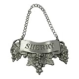 Embossed Pewter Liquor Bottle or Decanter Label Sherry