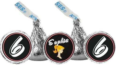 Vintage Barbie Inspired Chocolate Kisses Labels, Stickers, Party Favors