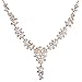 HongHu Women's Gold Filled Pearl Clear Austrian Rhinestone Necklace Earring Set